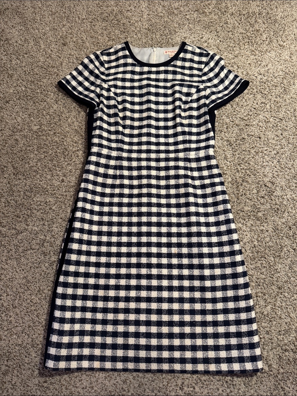 Brooks Brothers Navy and White Plaid Dress - 6